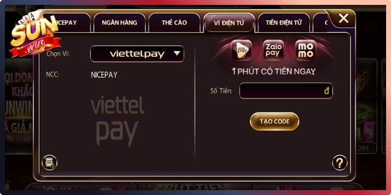 Ưu thế cạnh tranh của hệ thống nạp tiền Sunwin20 
