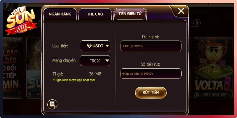 Điểm danh các hình thức rút tiền Sunwin20 
